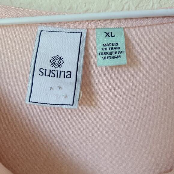 Susina Pajama Top Sleepwear Size XL Rayon Spandex Blend Stretch Pink Peach - Picture 6 of 9